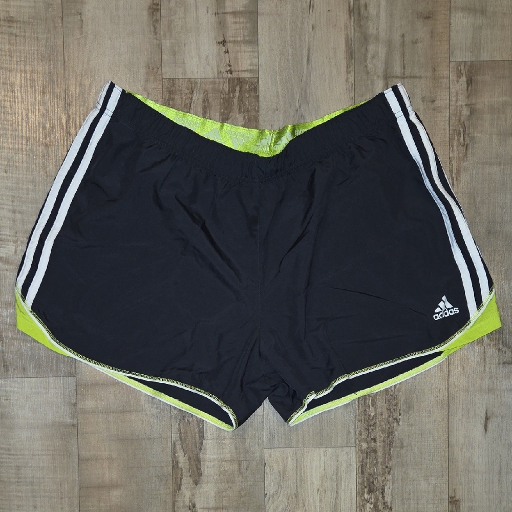 Adidas  Shorts with Neon Green Highlights